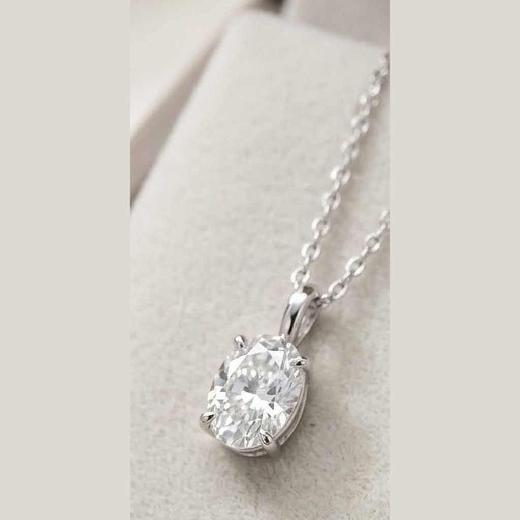 Pear-Shaped Minimalist Necklace, 0.50 ct