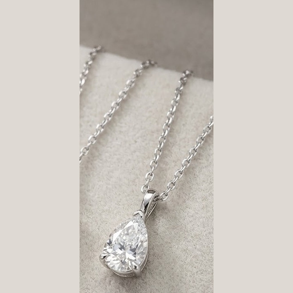 Pear-Shaped Minimalist Necklace, 0.50 ct