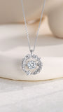Wing-Inspired Diamond Necklace, 1.03 ct Round Center, PT950 Platinum, 5.9 g