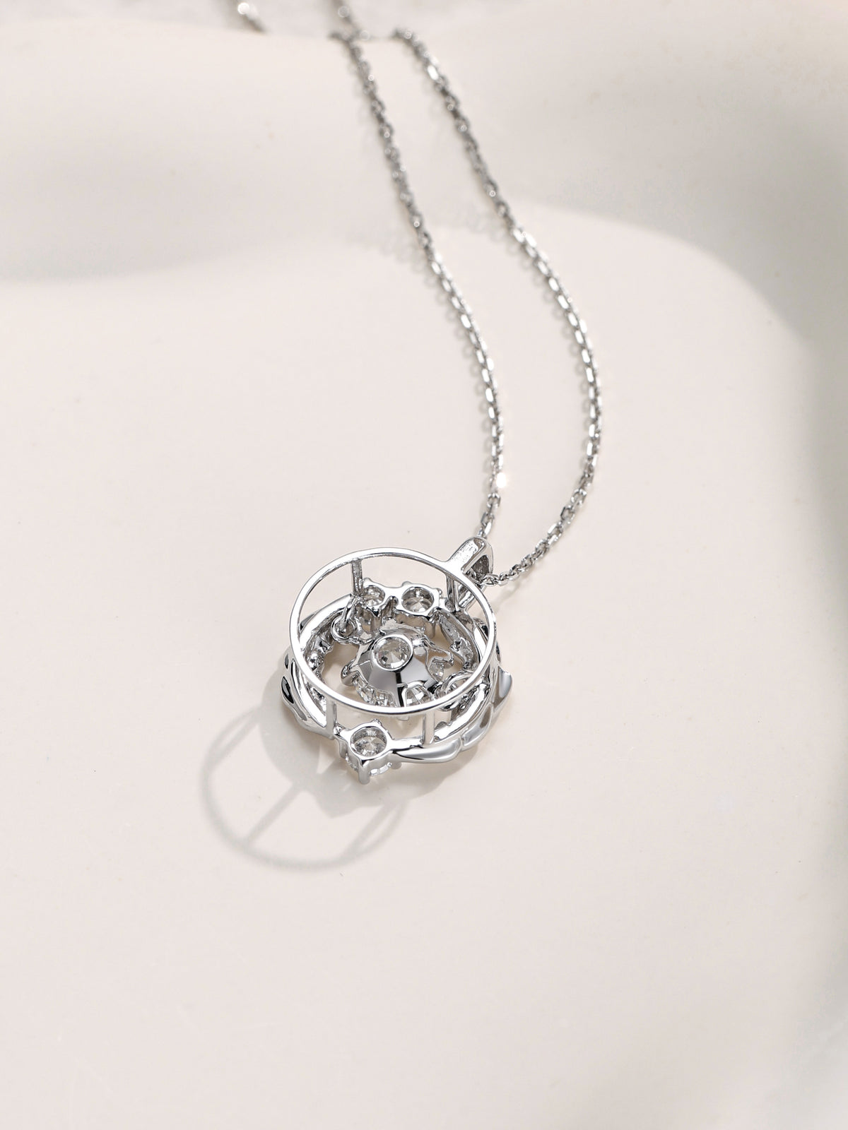 Wing-Inspired Diamond Necklace, 1.03 ct Round Center, PT950 Platinum, 5.9 g