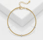 18K White & Yellow Gold Italian Three-Ring Station Woven Bracelet, 0.09ctw