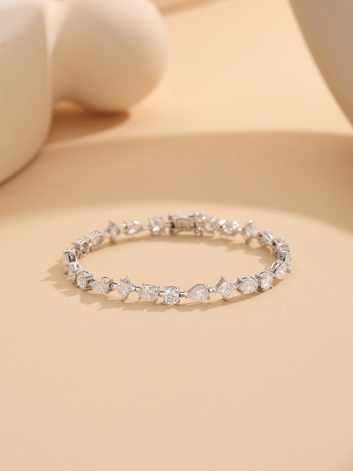 Fancy-Shaped Diamond Bracelet, 14.45 ctw, 18K White Gold, 11.3 g