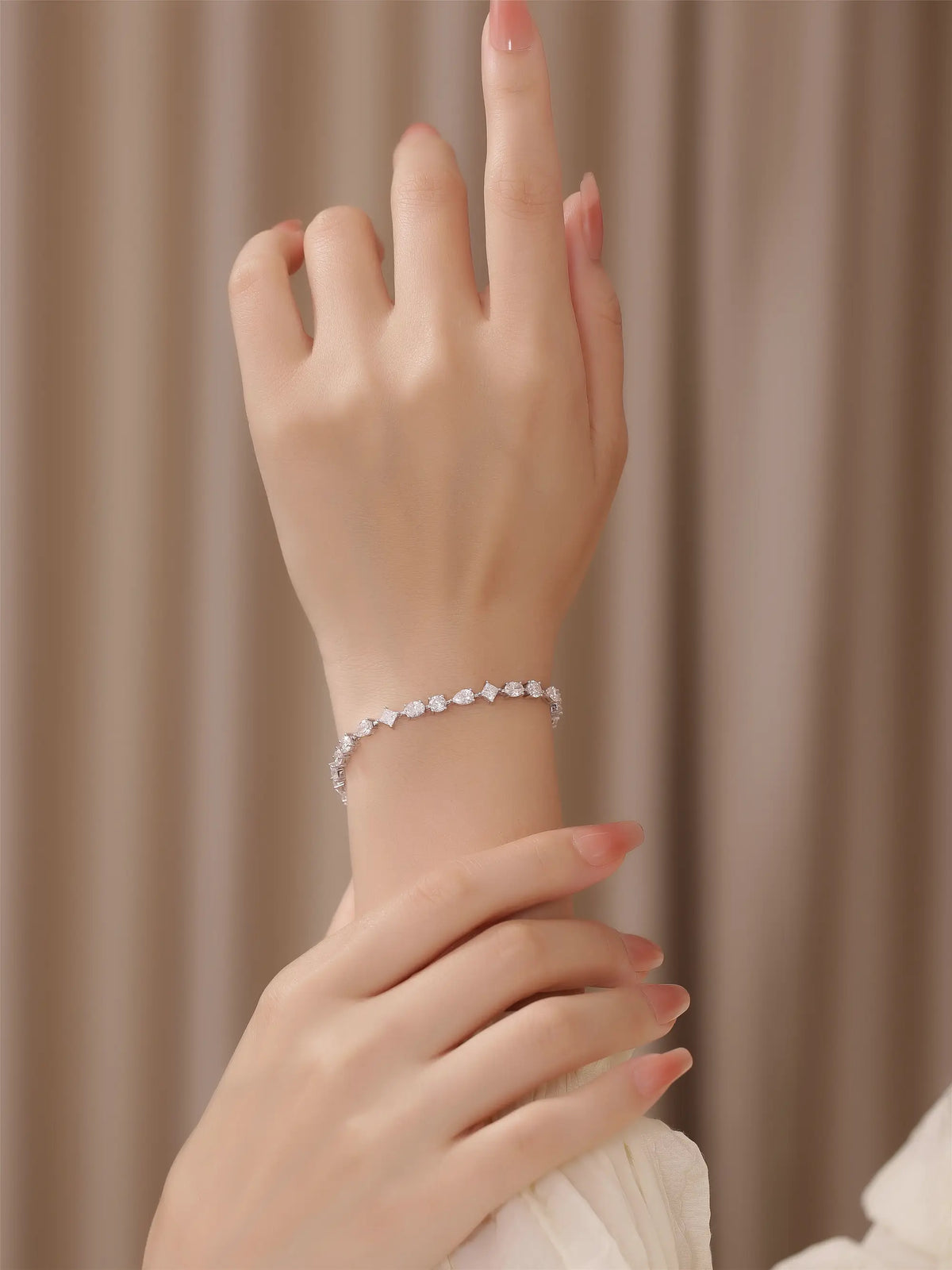 Fancy-Shaped Diamond Bracelet, 14.45 ctw, 18K White Gold, 11.3 g