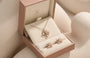 18K Yellow Gold Cross Necklace, 0.15 ct each