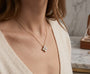 18K Yellow Gold Snowflake Four-Leaf Clover Necklace, 0.40ctw