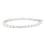 A white gold tennis bracelet featuring a continuous row of round brilliant-cut diamonds in a classic link design, shown against a plain white background.