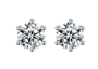 [Pair] 18K White Gold Six-Prong Stud Earrings, 1.00 ct each