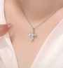 18K White Gold Kite-Cut Cross Necklace, 1.00ctw