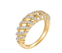 18K Yellow Gold Donut Two-Tone Diamond Ring, 0.60ctw