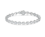18K White Gold Full-Diamond Pear-Shaped Bracelet, 0.30 ct each