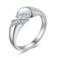 PT950 Platinum Phantom Mirror-Brushed Ring, 0.30 ct center stone