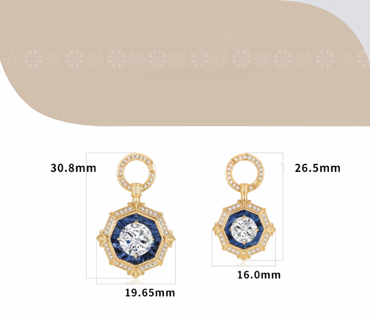 18K Yellow Gold Octagonal Vintage Pendant