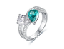 18K White Gold Lightning Double Pear Paraiba-Color Diamond Ring, 2.60ctw
