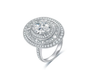 PT950 Platinum Roman Miracle Convertible Ring, 3.00 ct center stone