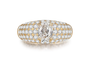 18K White Gold Oval Celestial Full-Diamond Ring, 1.00 ct center stone