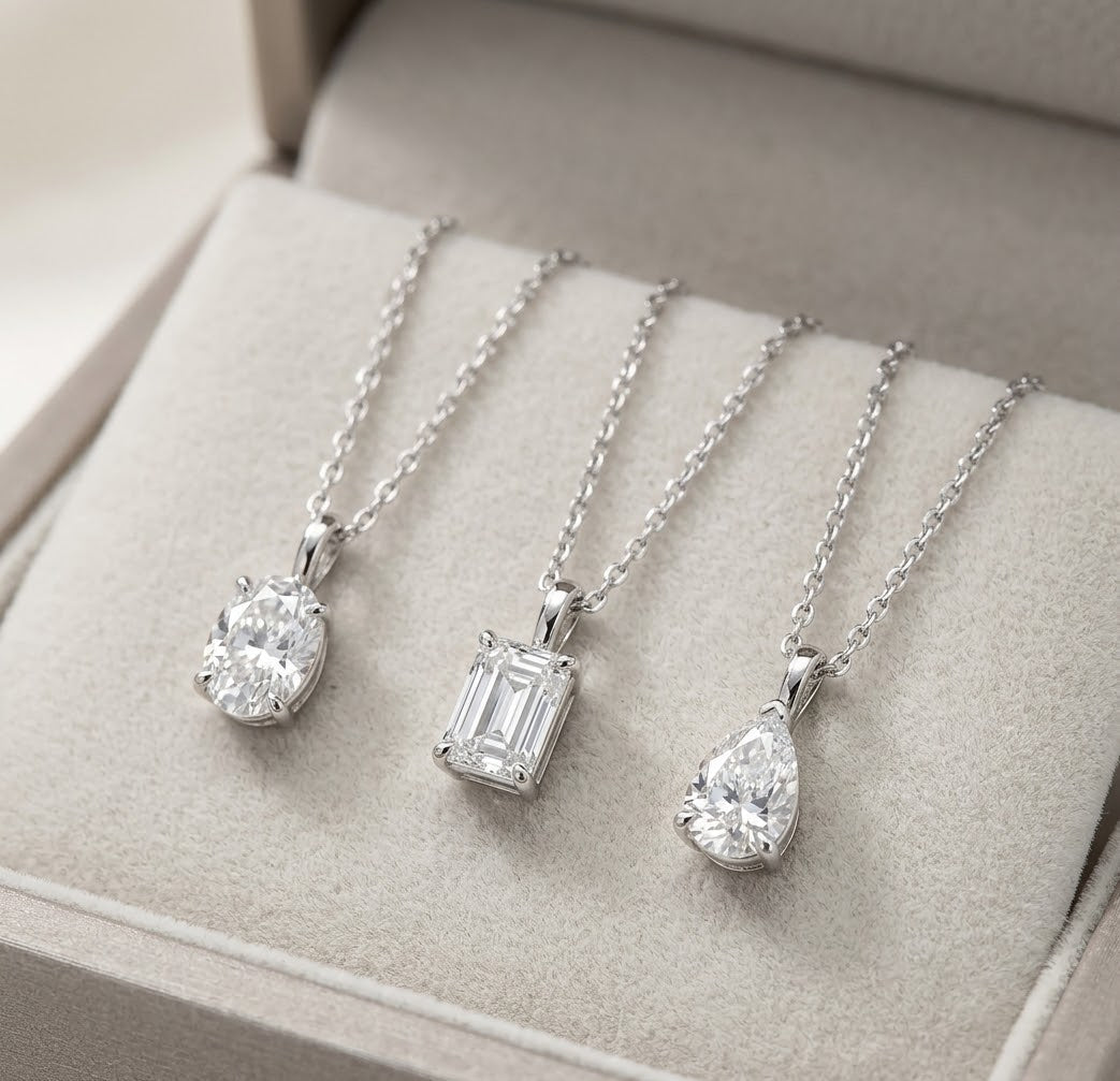 Pear-Shaped Minimalist Necklace, 0.50 ct