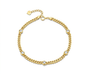 18K Yellow Gold Bubble Cuban Bracelet, 0.40ctw