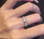 PT950 Platinum Princess-Cut Slim Shank Diamond Accent Ring, 1.00 ct