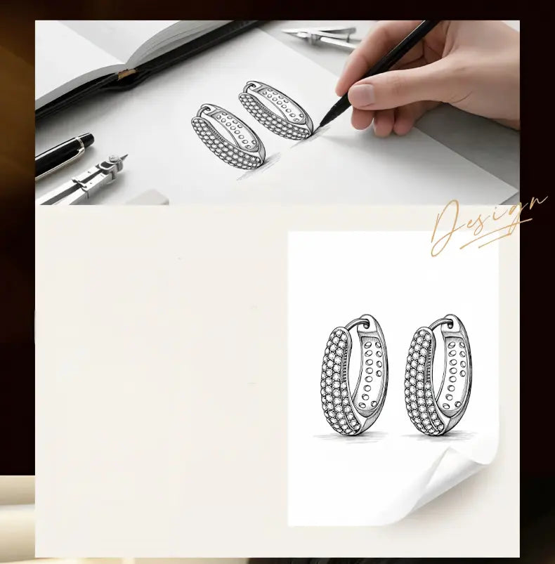 [Pair] 18K Yellow Gold Large Diamond Pavé Hoop Earrings, 12 mm inner diameter, 0.72ctw