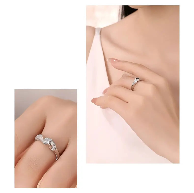 PT950 Platinum Phantom Mirror-Brushed Ring, 0.30 ct center stone