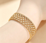 18K Yellow Gold Satin Gleam Watch-Link Lace Bracelet, 5.00ctw