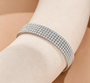 18K White Gold Five-Row Velvet-Finish Flexible Bracelet, 10.00ctw