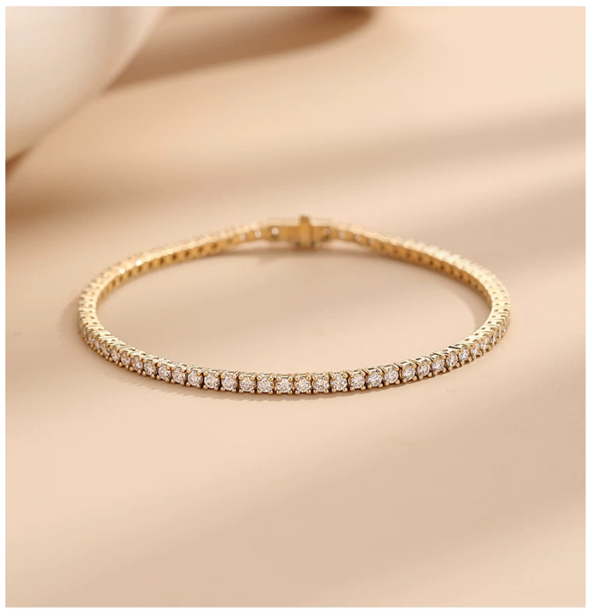 18K White & Yellow Gold Italian Five-Ring Woven Bracelet, 0.20ctw
