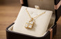 18K Yellow Gold Satin Gift Box Pendant, 1.80ctw