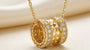 18K White Gold Laser-Finish Barrel Slider Pendant, 0.20ctw