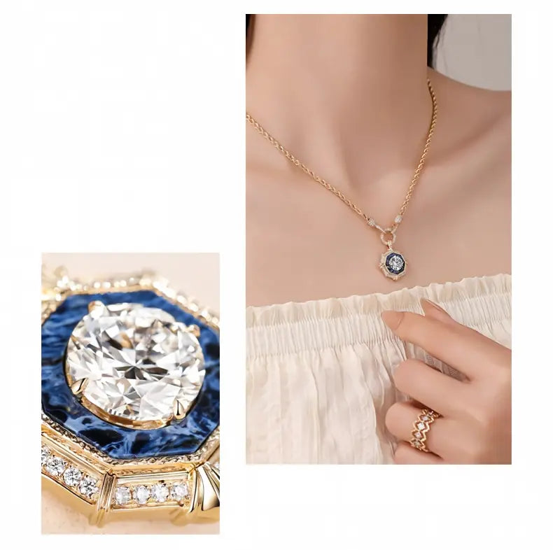 18K Yellow Gold Octagonal Vintage Pendant