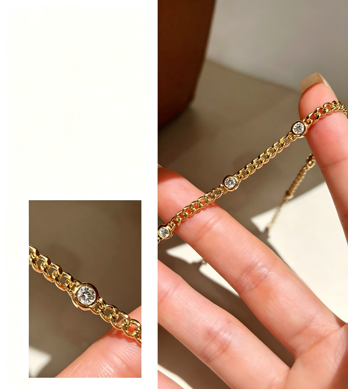 18K Yellow Gold Bubble Cuban Bracelet, 0.40ctw