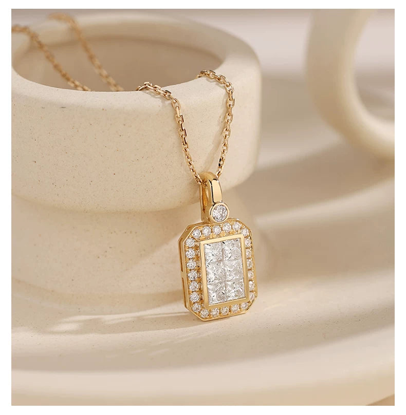 18K White Gold Diamond Pave Perfume Bottle Pendant with Enhancer Clasp