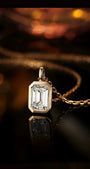 18K Yellow Gold Bezel-Set Emerald-Cut Pendant, 1.00 ct