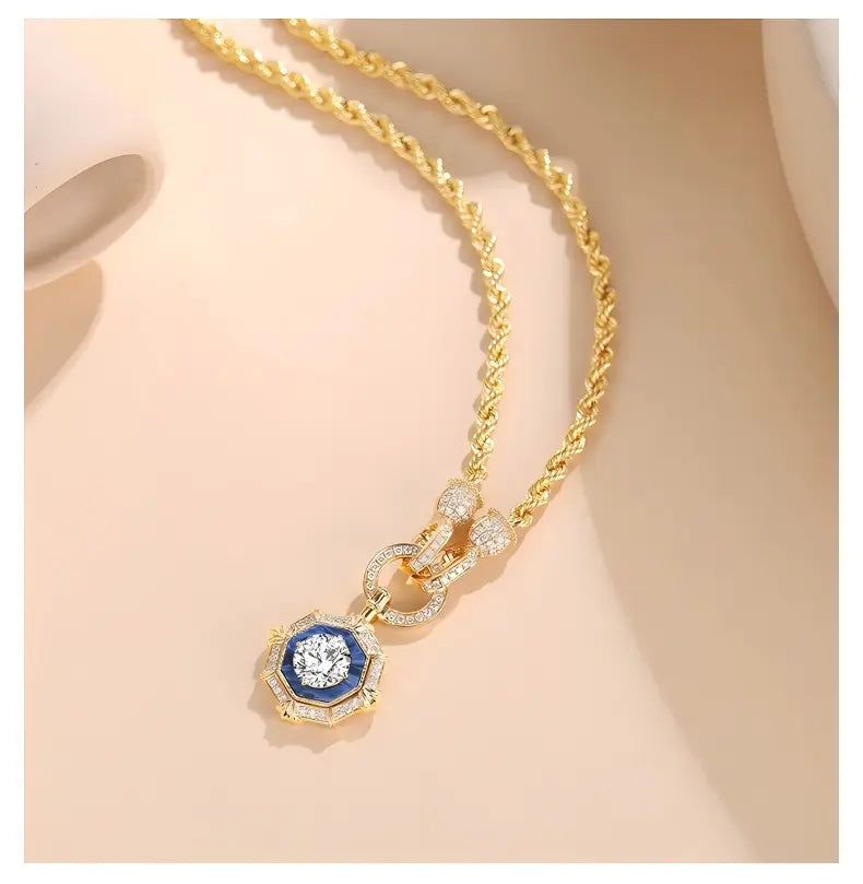 18K Yellow Gold Octagonal Vintage Pendant