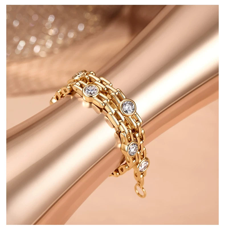 9K Yellow Gold Color Tank Bubble Bracelet, 0.90ctw