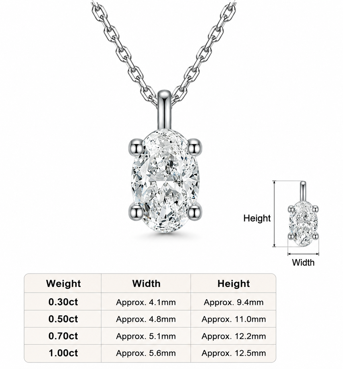 Marquise Minimalist Pendant, 1.00 ct