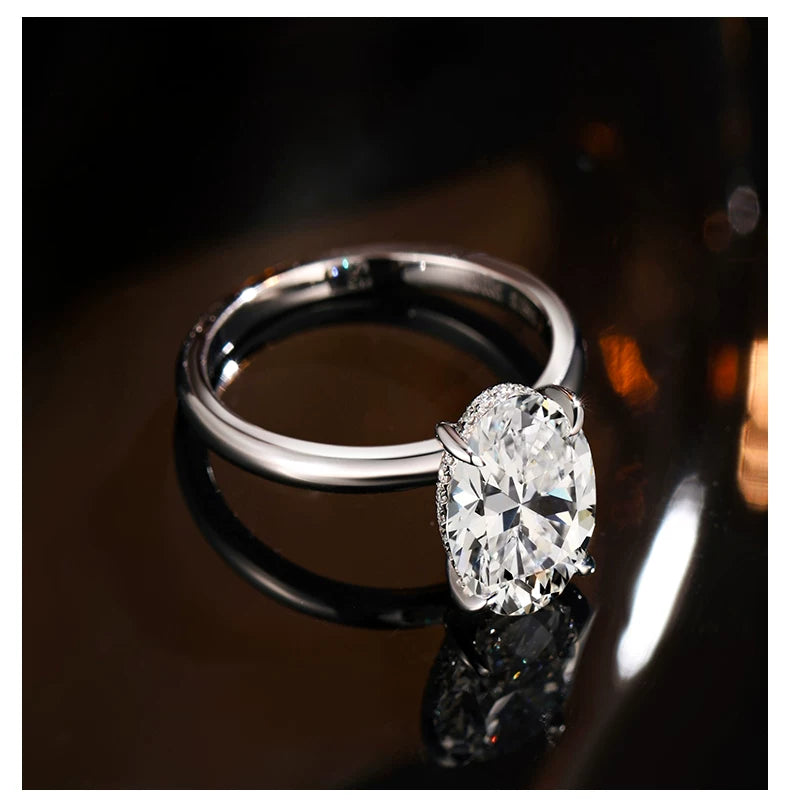 18K White Gold Hailey Hidden Halo Ladies Ring, 3.00 ct