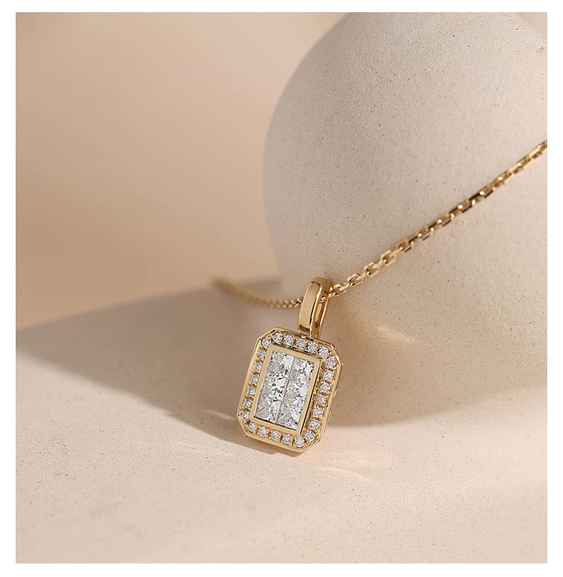 18K White Gold Diamond Pave Perfume Bottle Pendant with Enhancer Clasp