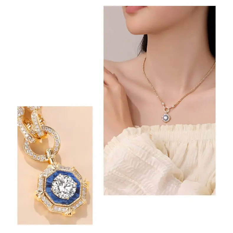 18K Yellow Gold Octagonal Vintage Pendant
