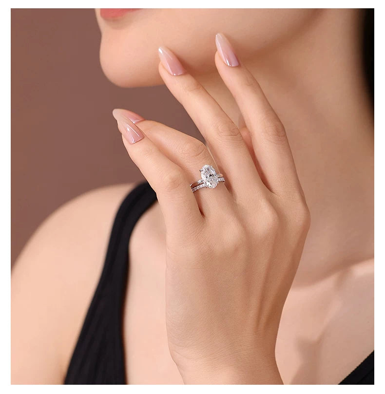 18K White Gold Hailey Hidden Halo Ladies Ring, 3.00 ct