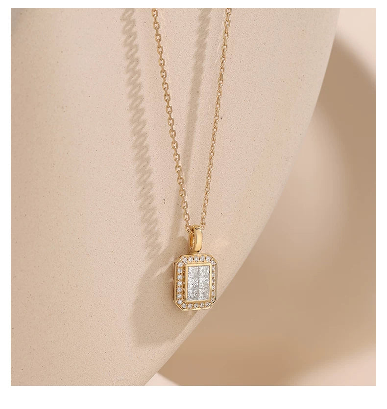 18K White Gold Diamond Pave Perfume Bottle Pendant with Enhancer Clasp