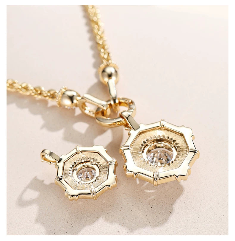 18K Yellow Gold Octagonal Vintage Pendant