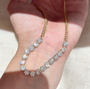 18K Gold Lab-Grown Diamond Necklace, 16.00 ctw total (1.00 ct each), 16 inches